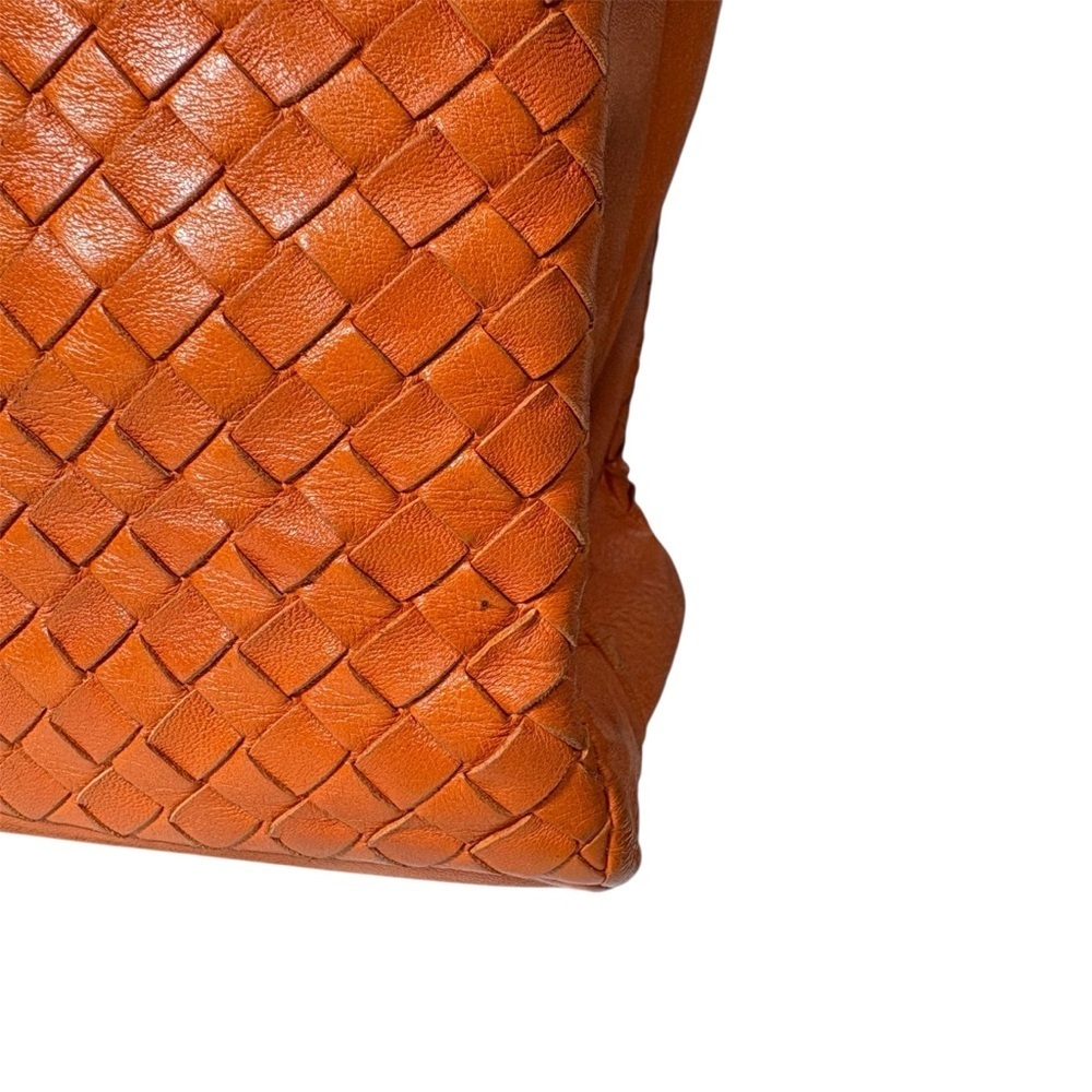 Bottega Veneta Intrecciato Woven Leather Tote Orange Italy - Picture 4 of 16